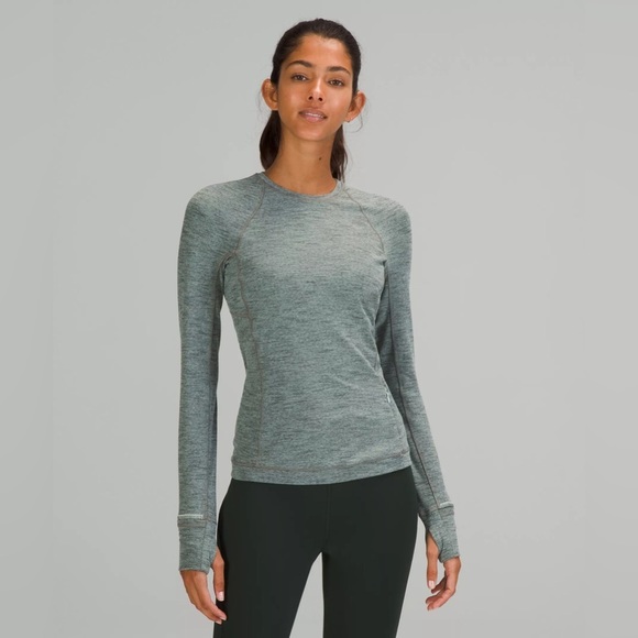 Lululemon Its Rulu Run Long Sleeve Shirt in Delicate Mint White Opal - Picture 1 of 6